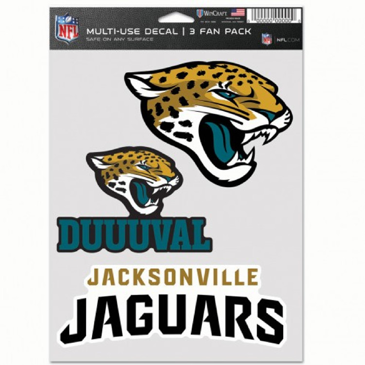 Jacksonville Jaguars Decal Multi Use Fan 3 Pack