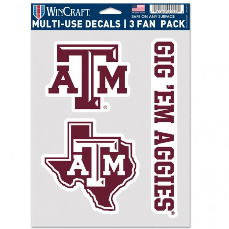 Texas A&M Aggies Decal Multi Use Fan 3 Pack