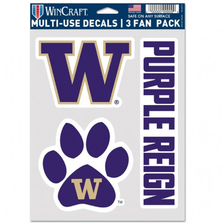 Washington Huskies Decal Multi Use Fan 3 Pack