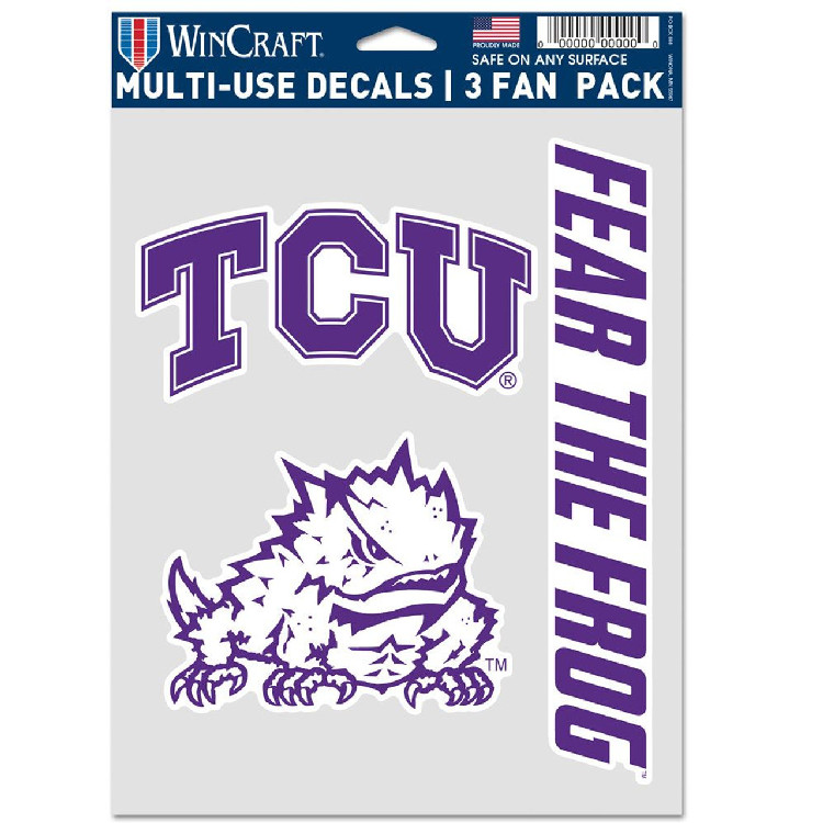 TCU Horned Frogs Decal Multi Use Fan 3 Pack