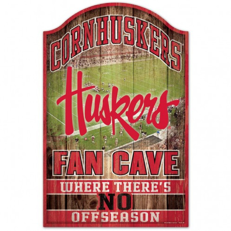 Nebraska Cornhuskers Sign 11x17 Wood Fan Cave Design