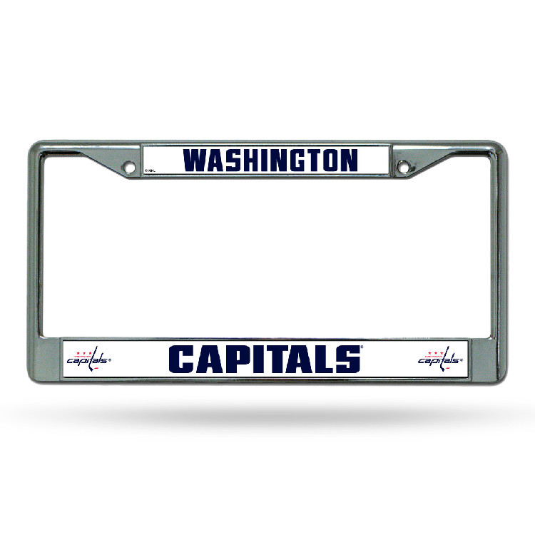 Washington Capitals License Plate Frame Chrome Printed Insert