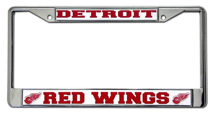 Detroit Red Wings License Plate Frame Chrome