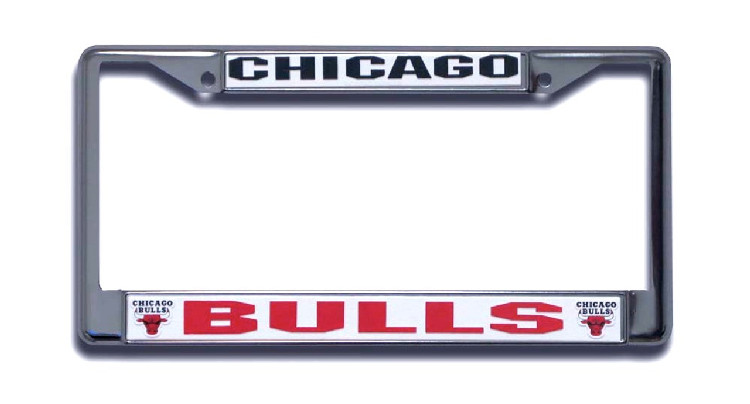 Chicago Bulls License Plate Frame Chrome