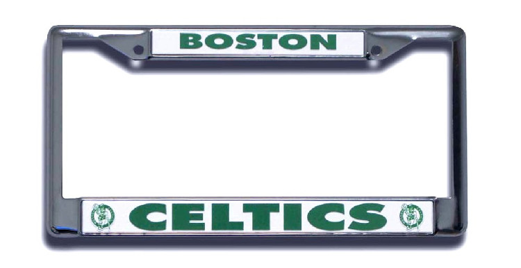 Boston Celtics License Plate Frame Chrome