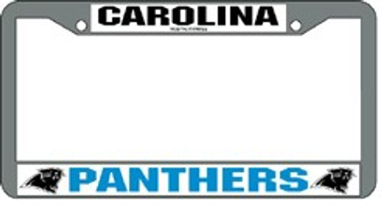 Carolina Panthers License Plate Frame Chrome