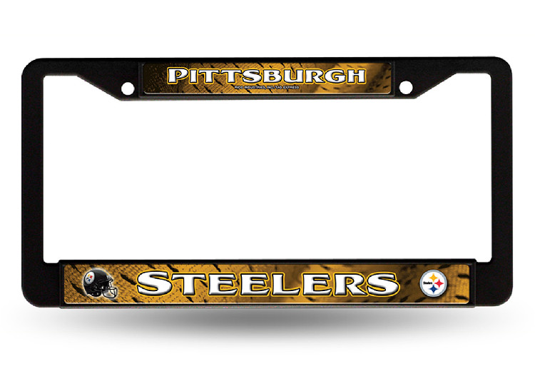 Pittsburgh Steelers License Plate Frame Chrome Black New