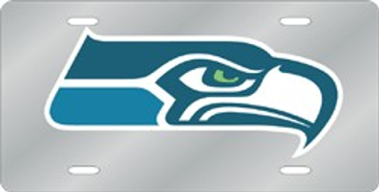 Seattle Seahawks License Plate Laser Cut Silver