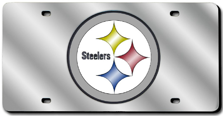 Pittsburgh Steelers License Plate Laser Cut Silver