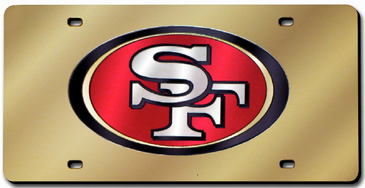 San Francisco 49ers License Plate Laser Cut Gold