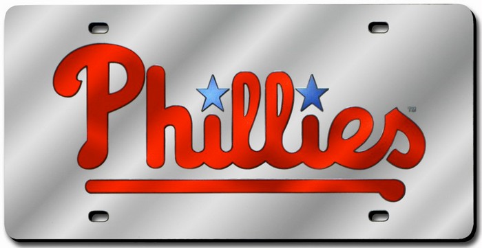 Philadelphia Phillies Laser Cut Silver License Plate