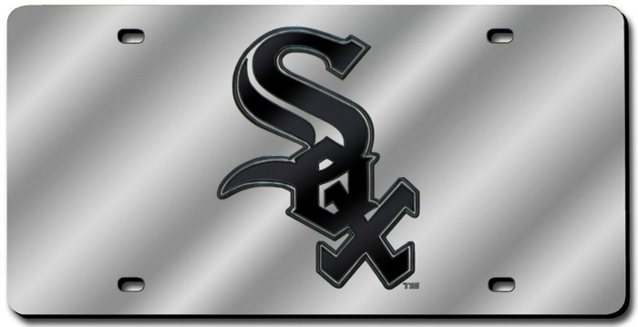 Chicago White Sox License Plate Laser Cut Silver