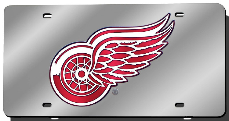 Detroit Red Wings License Plate Laser Cut Silver