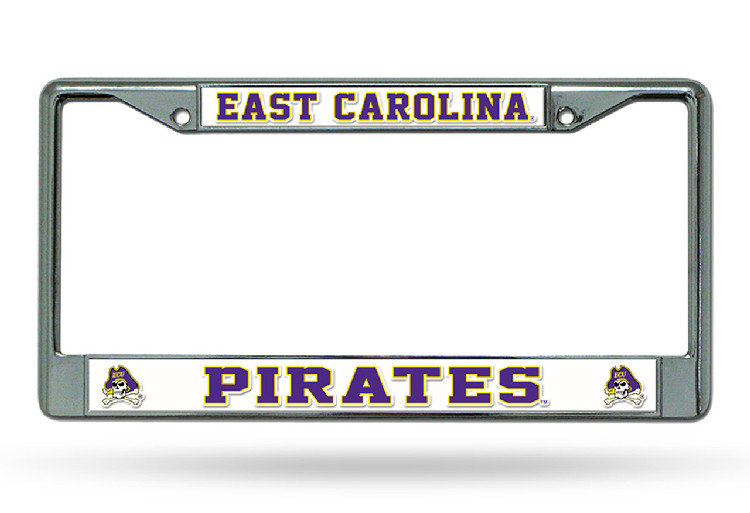 East Carolina Pirates License Plate Frame Chrome