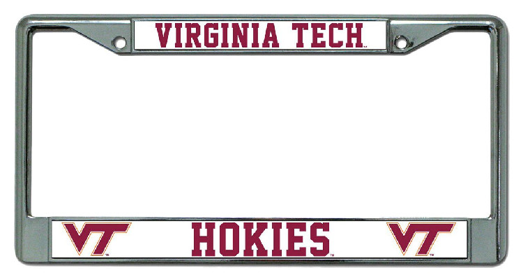 Virginia Tech Hokies License Plate Frame Chrome