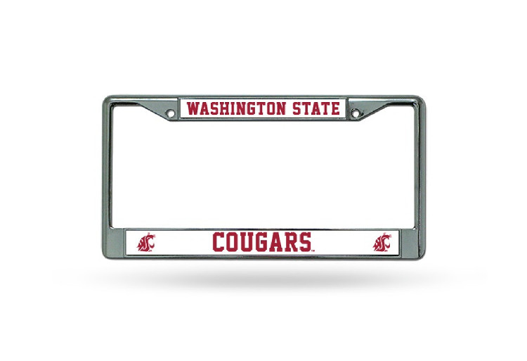 Washington State Cougars License Plate Frame Chrome