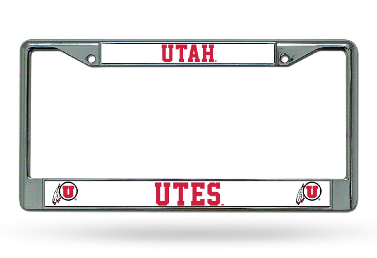 Utah Utes License Plate Frame Chrome