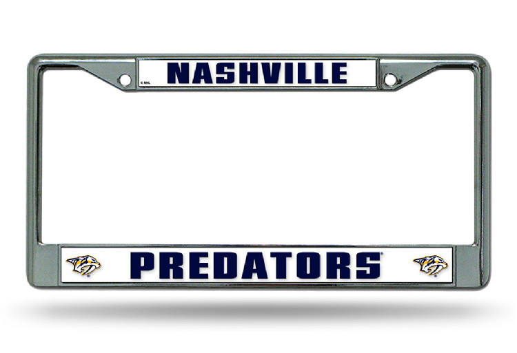 Nashville Predators License Plate Frame Chrome