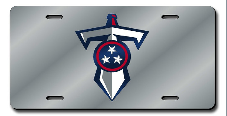 Tennessee Titans License Plate Laser Cut Silver Shield and Sword Design