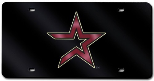 Rico Industries Houston Astros License Plate Laser Cut Black -