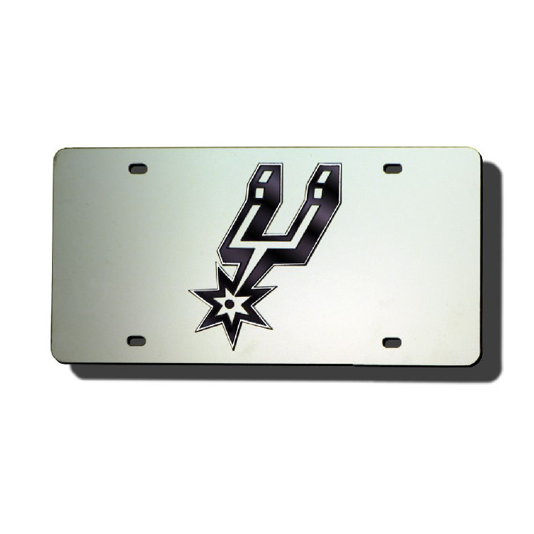 San Antonio Spurs Laser Cut Silver License Plate