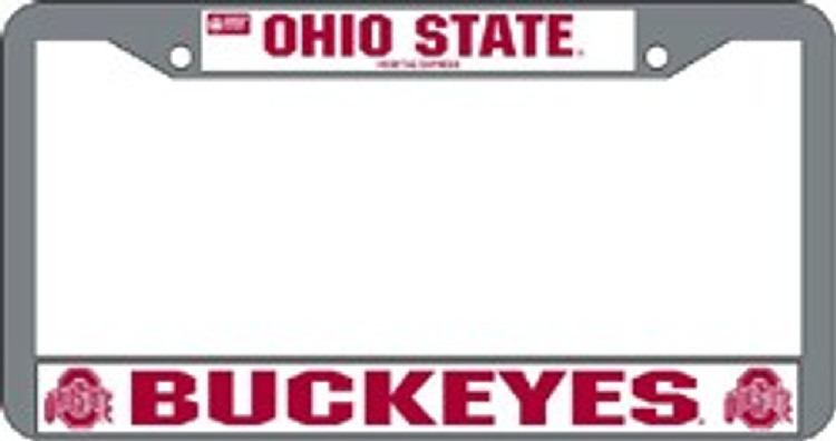 Ohio State Buckeyes License Plate Frame Chrome