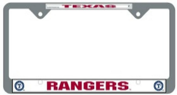 Texas Rangers License Plate Frame Chrome