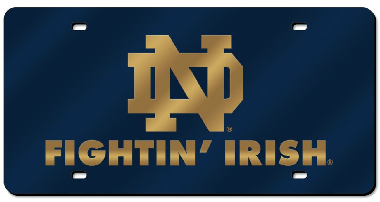 Notre Dame Fighting Irish License Plate Laser Cut Navy