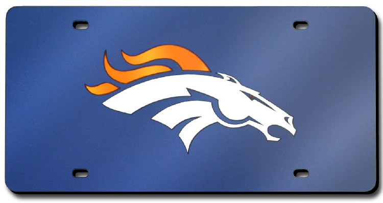 Denver Broncos License Plate Laser Cut Navy