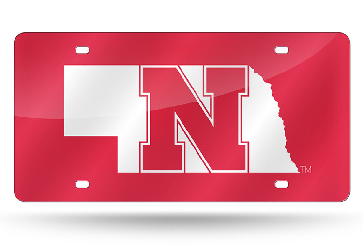 Nebraska Cornhuskers License Plate Laser Cut Red