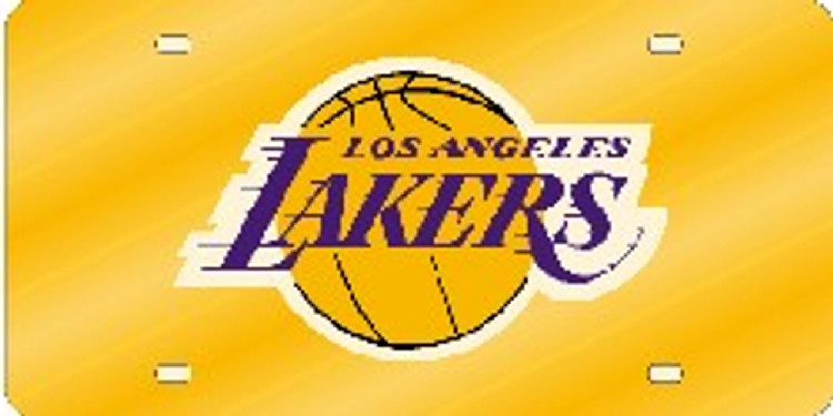 Los Angeles Lakers License Plate Laser Cut Yellow