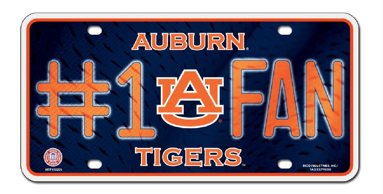 Auburn Tigers License Plate #1 Fan