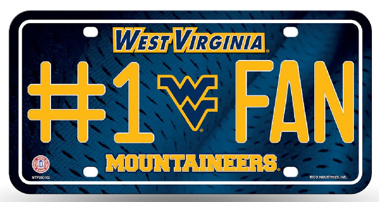 West Virginia Mountaineers License Plate - #1 Fan