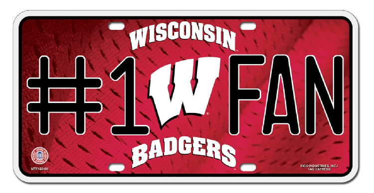 Wisconsin Badgers License Plate - #1 Fan