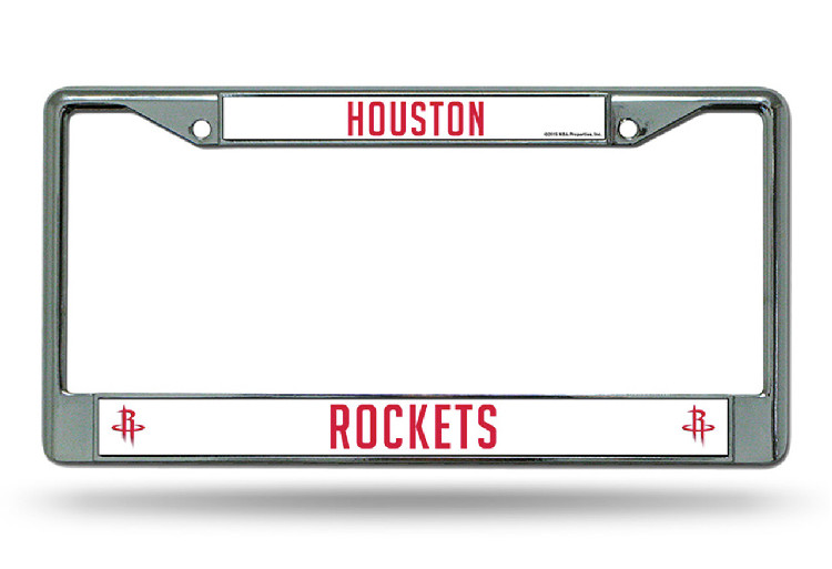 Houston Rockets License Plate Frame Chrome