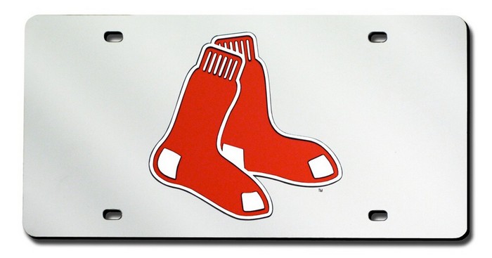 Boston Red Sox License Plate Laser Cut Silver