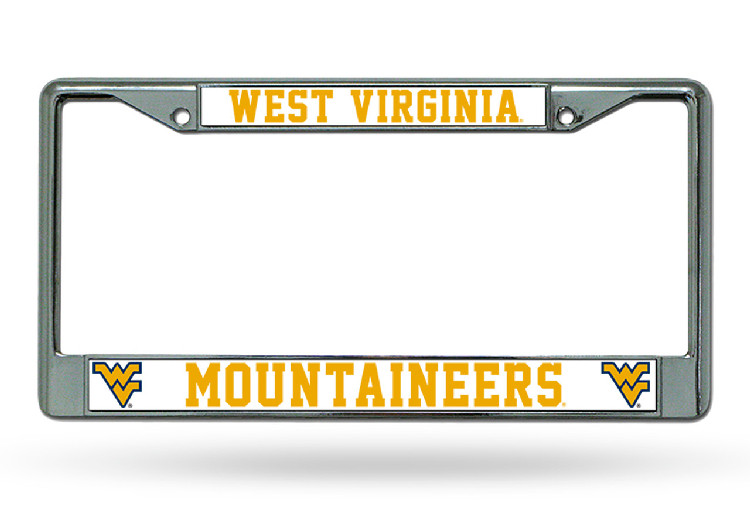 West Virginia Mountaineers License Plate Frame Chrome