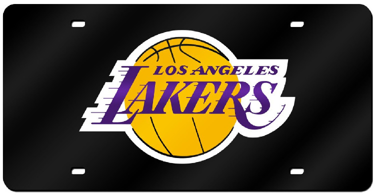 Los Angeles Lakers License Plate Laser Cut Black