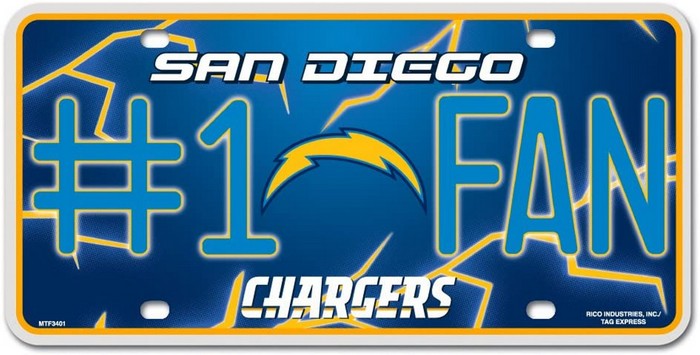 Rico Industries San Diego Chargers License Plate #1 Fan