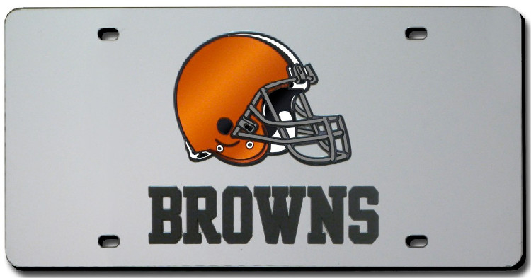 Cleveland Browns License Plate Laser Cut Silver