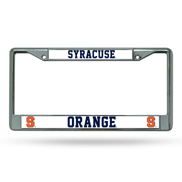 Syracuse Orange License Plate Frame Chrome