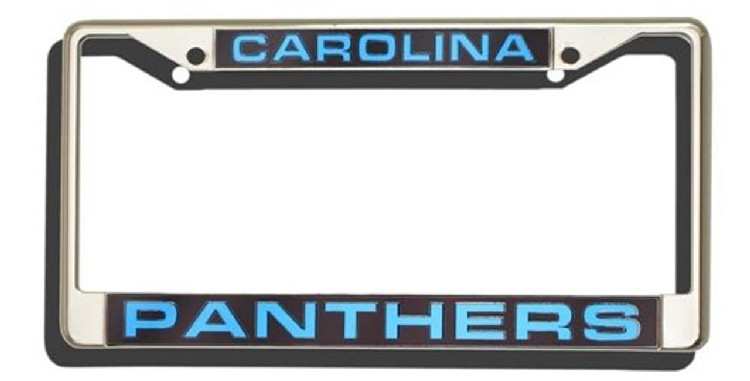 Carolina Panthers License Plate Frame Laser Cut Chrome