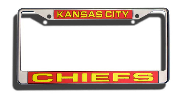 Kansas City Chiefs License Plate Frame Laser Cut Chrome