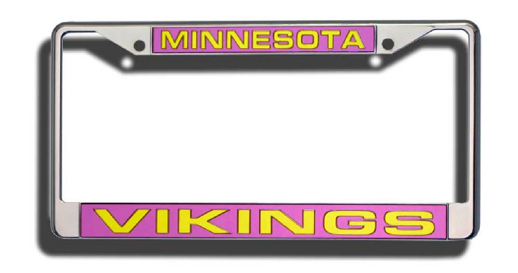 Minnesota Vikings License Plate Frame Laser Cut Chrome