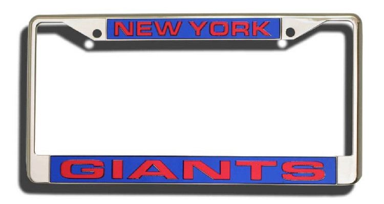 New York Giants License Plate Frame Laser Cut Chrome