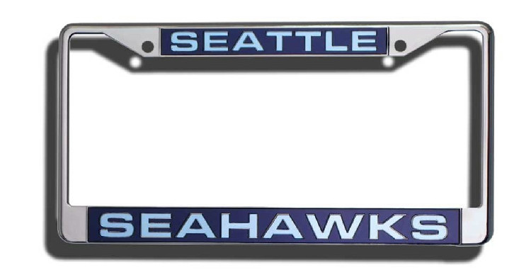 Seattle Seahawks License Plate Frame Laser Cut Chrome