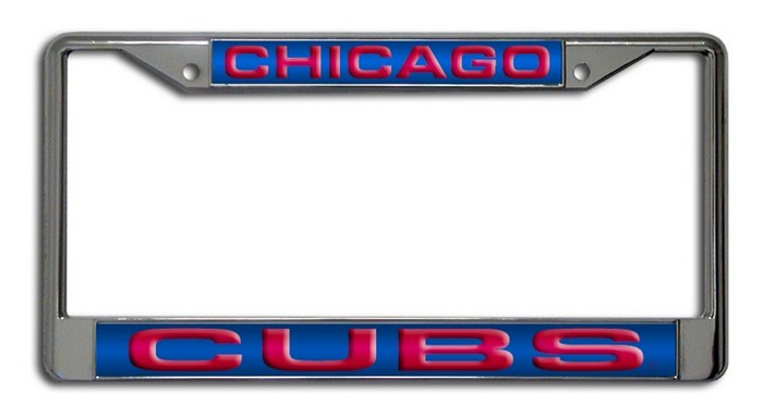 Chicago Cubs License Plate Frame Laser Cut Chrome