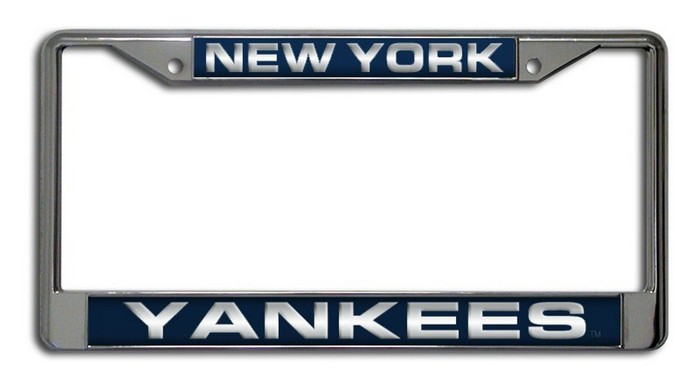 New York Yankees License Plate Frame Laser Cut Chrome