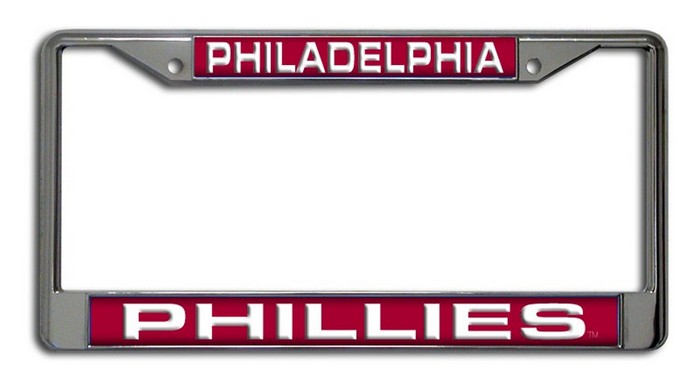 Philadelphia Phillies License Plate Frame Laser Cut Chrome