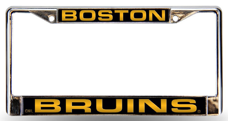 Boston Bruins Laser Cut Chrome License Plate Frame